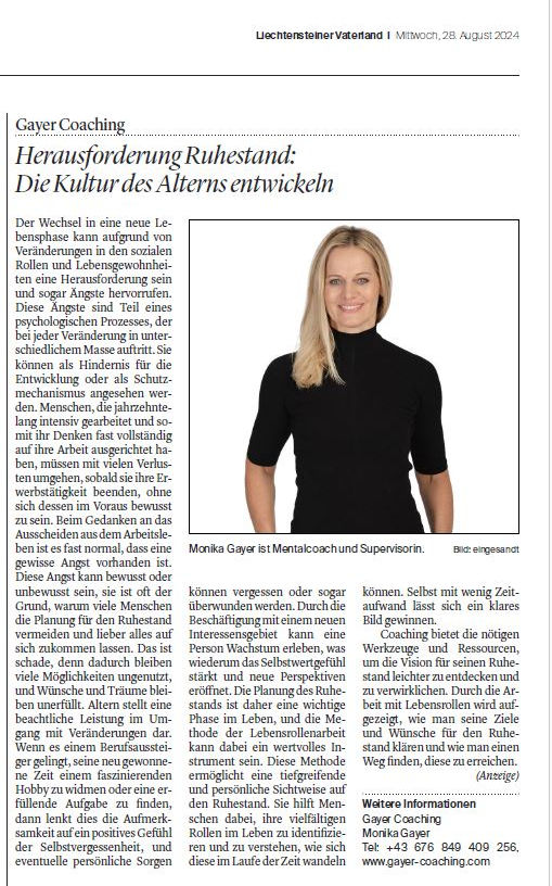 Artikel Vaterland — Coaching und mentale Stärke
